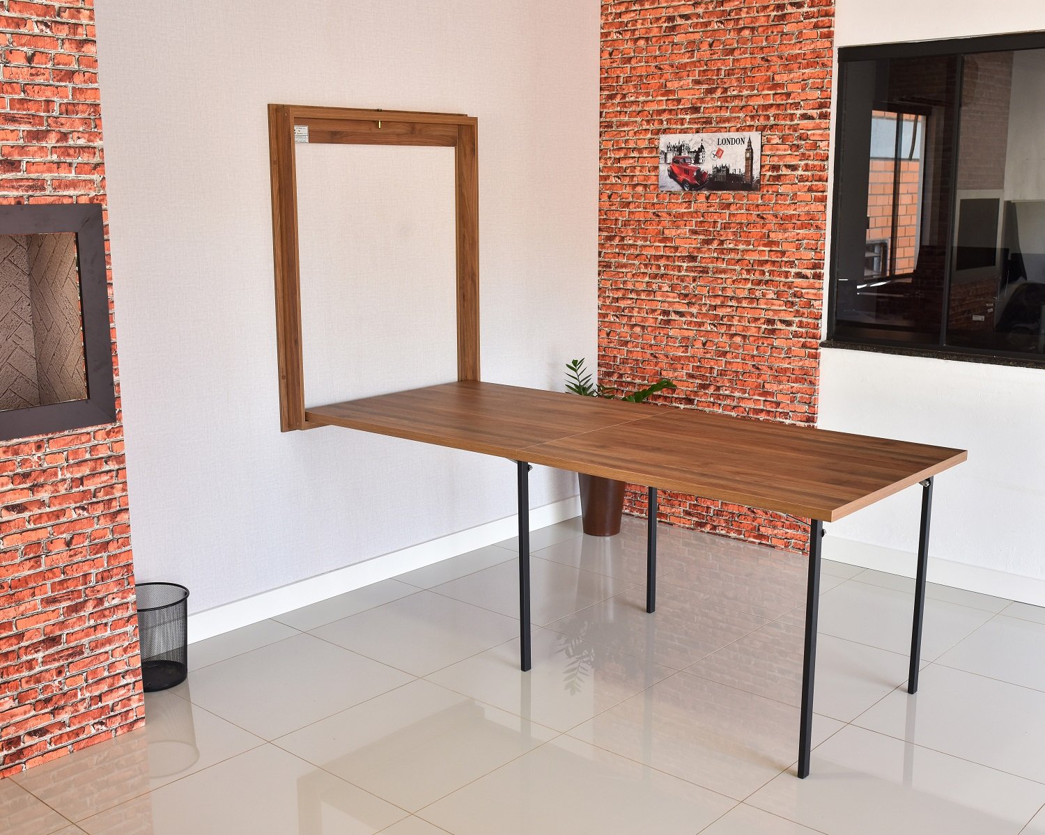 Mesa Dobrável Retrátil De Parede 215x89 Noronha