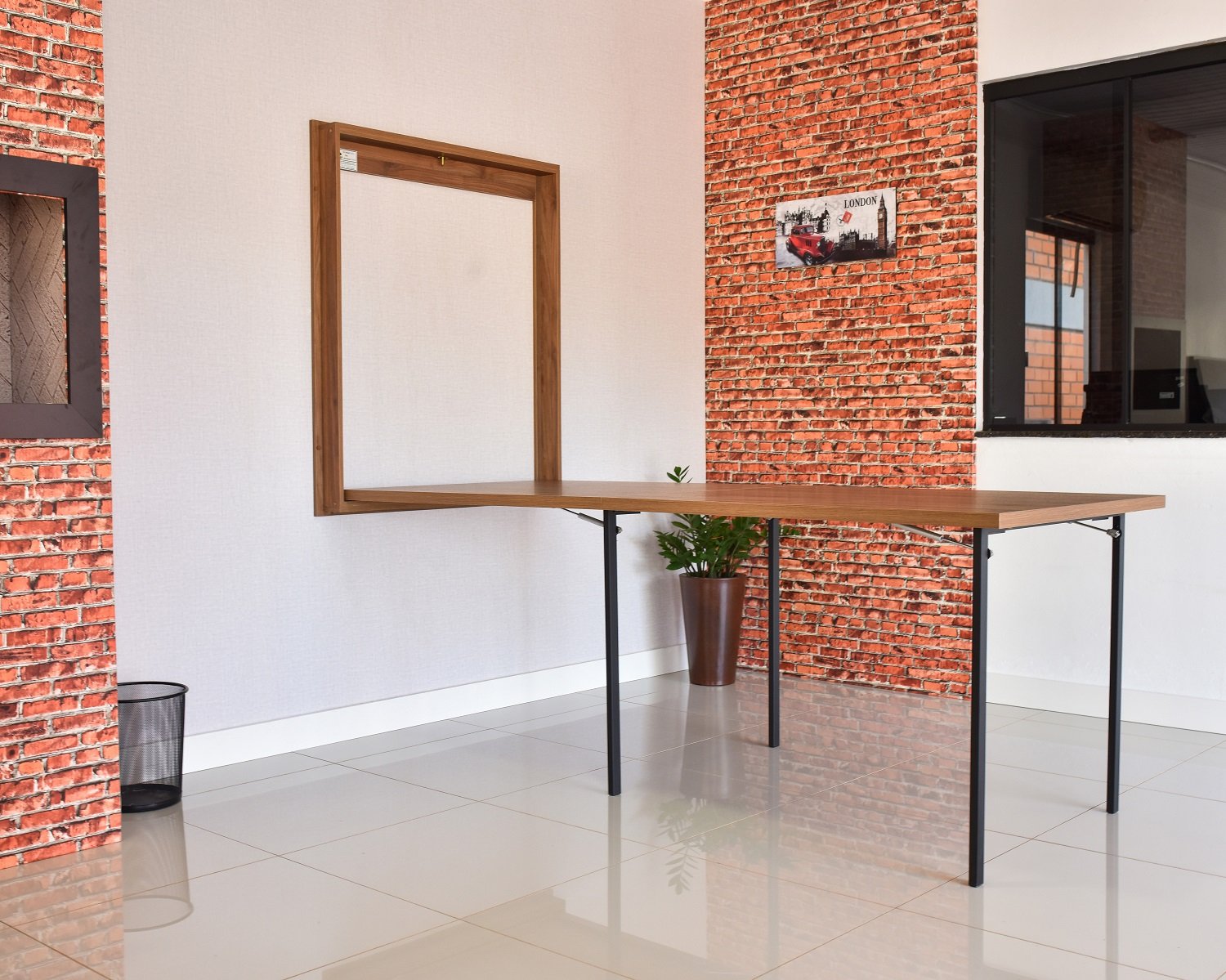 Mesa Dobrável Retrátil De Parede 215x89 Noronha