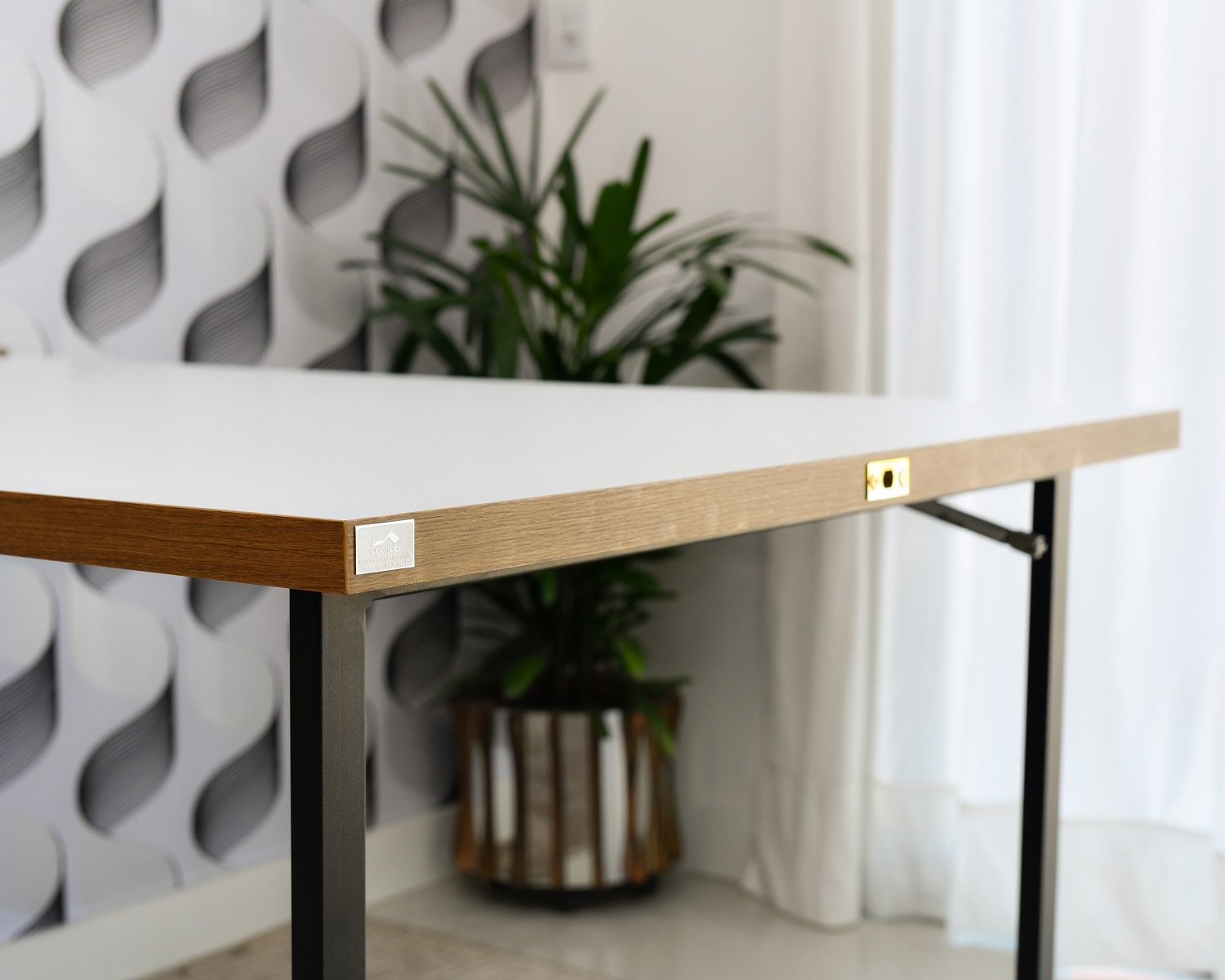 Mesa Dobrável Retrátil de Parede 140x89 Branco/Noronha