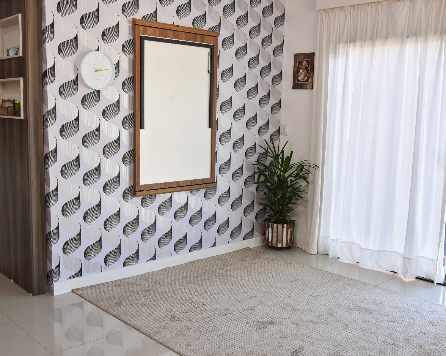 Mesa Dobrável Retrátil de Parede 140x89 Branco/Noronha