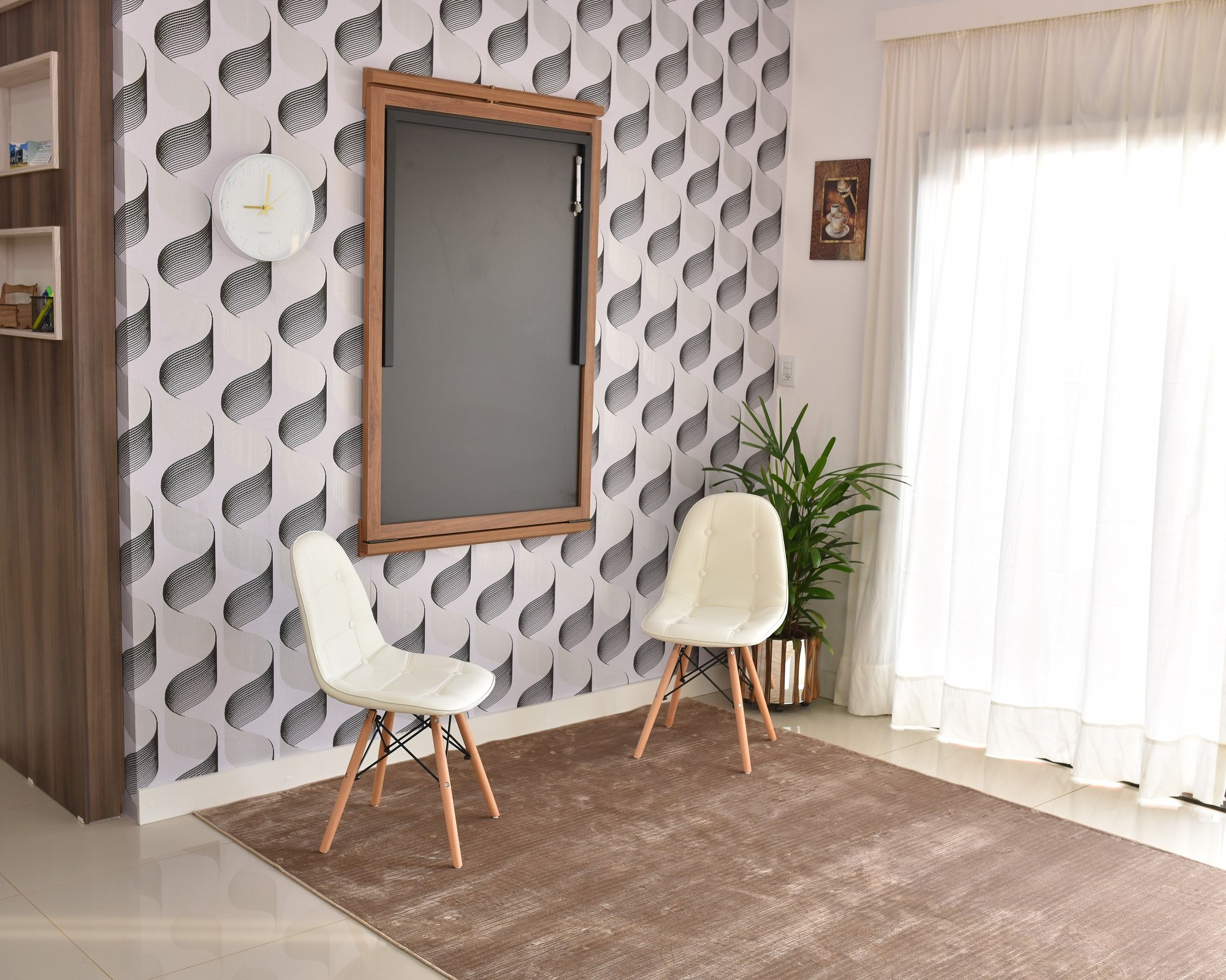 Mesa Dobrável Retrátil de Parede 140x89 Preto/Noronha