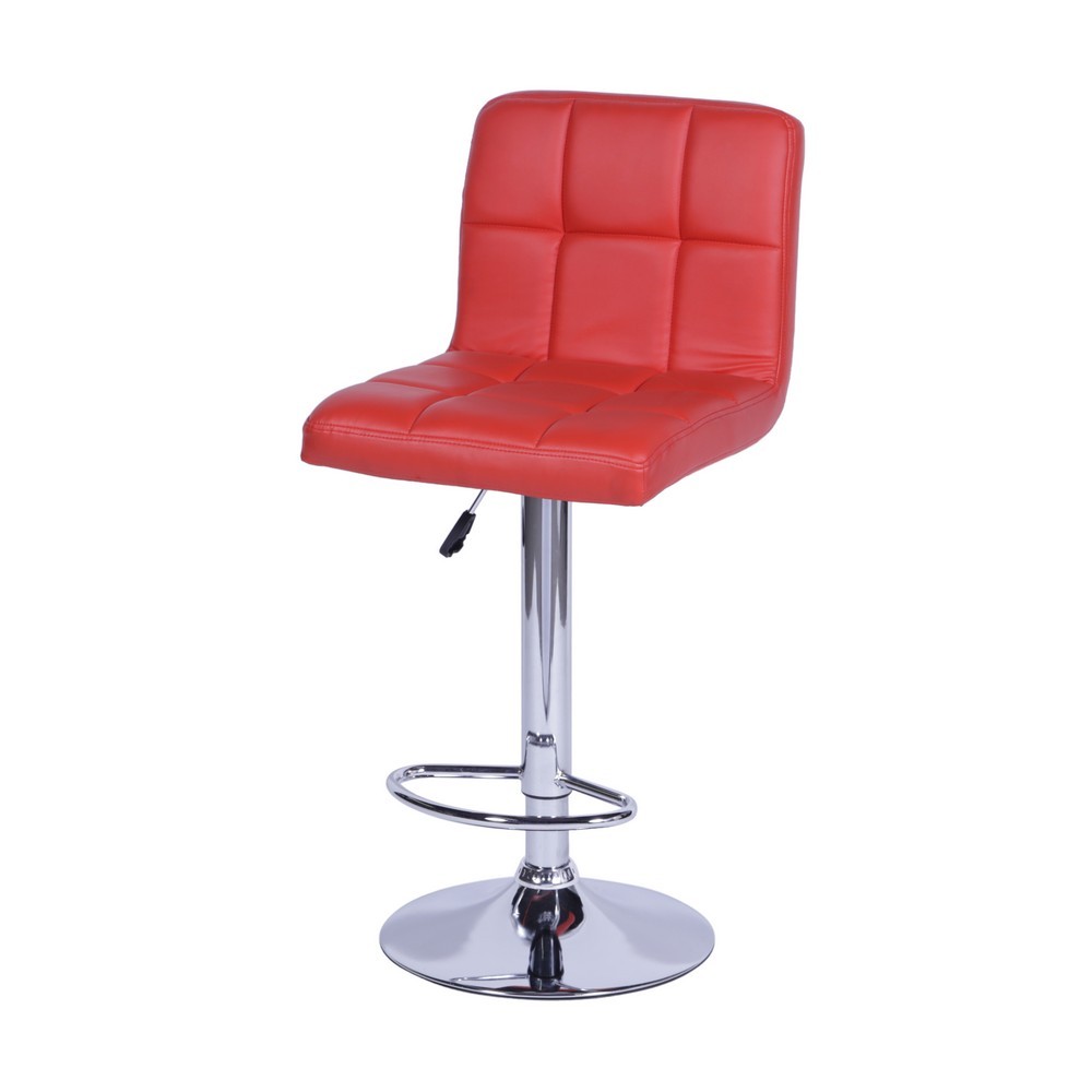Banqueta  Bar Cozinha 41X91,5Cm Couro Ecológico Vermelho