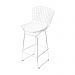 Banqueta Com Almofada Bertoia Cor Branca - Cromada
