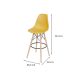 Banqueta DKR Eames Açafrão e Madeira
