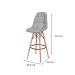 Banqueta DKR Eames Botonê Cinza e Madeira
