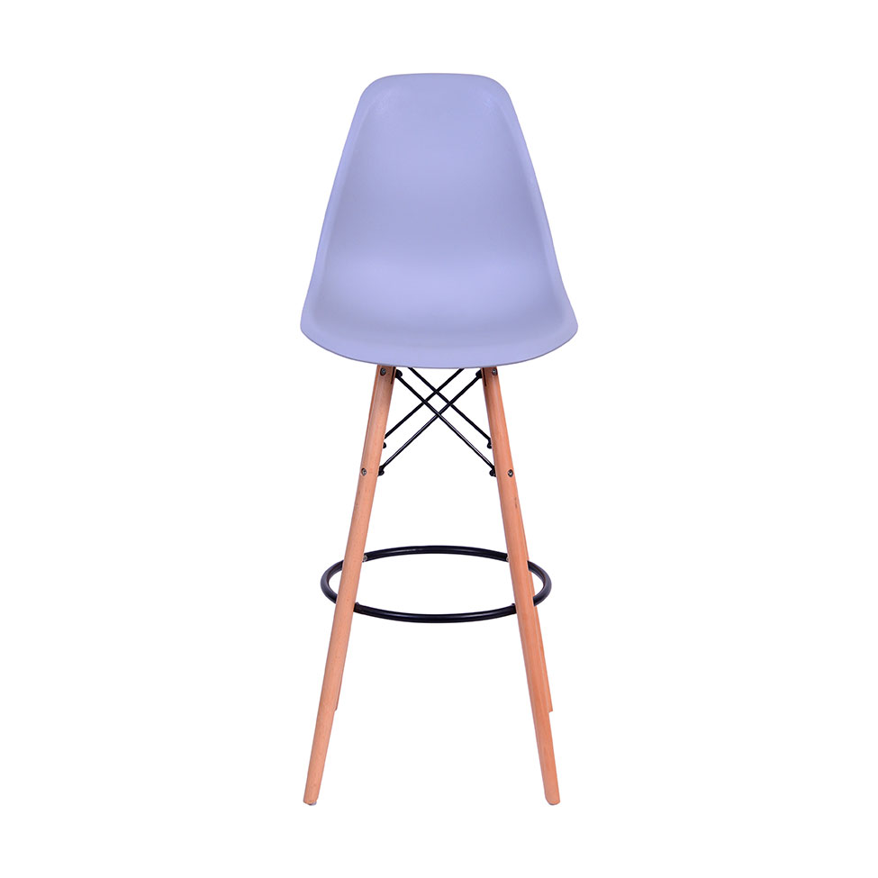 Banqueta DKR Eames Cinza e Madeira