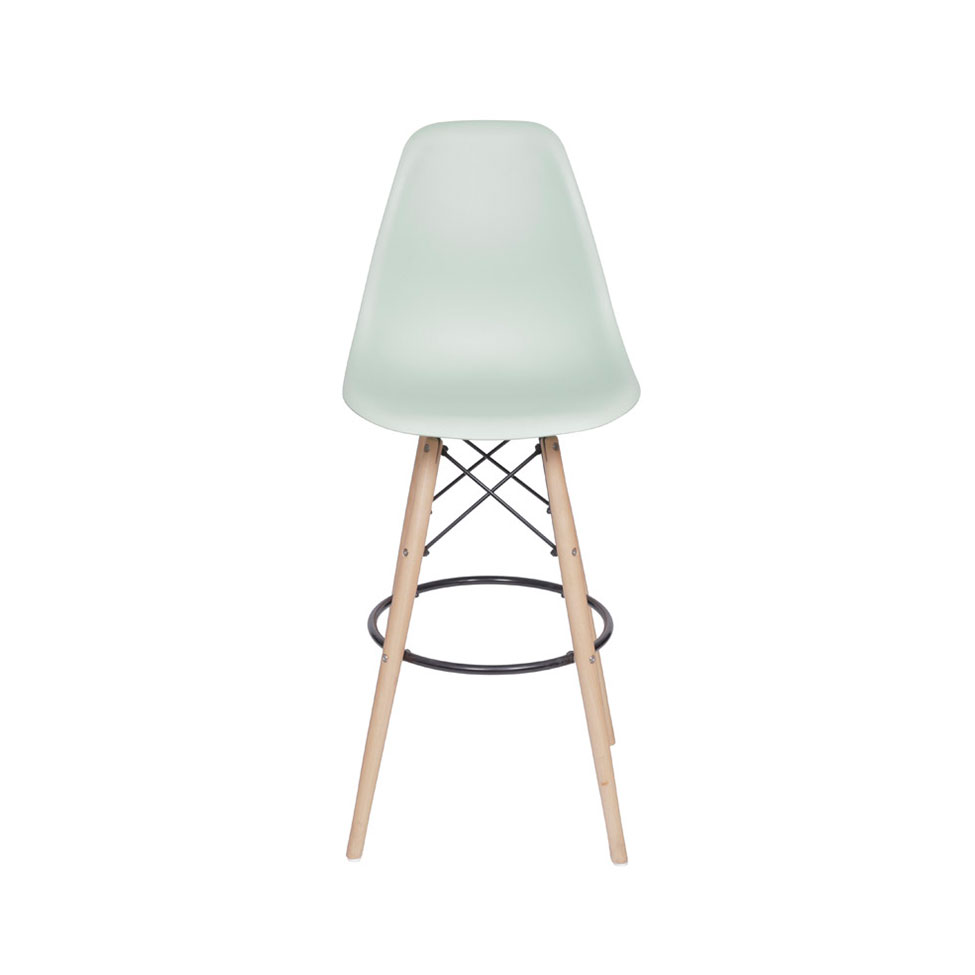 Banqueta DKR Eames Verde Claro e Madeira