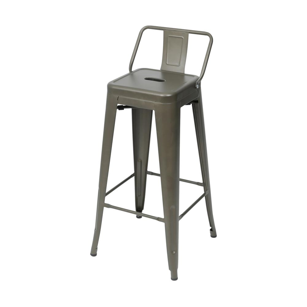 Banqueta Tolix Com Encosto Baixo - Bronze