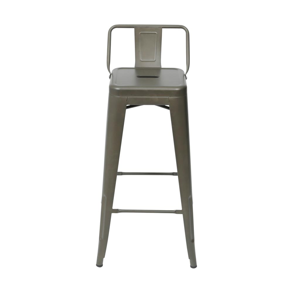 Banqueta Tolix Com Encosto Baixo - Bronze