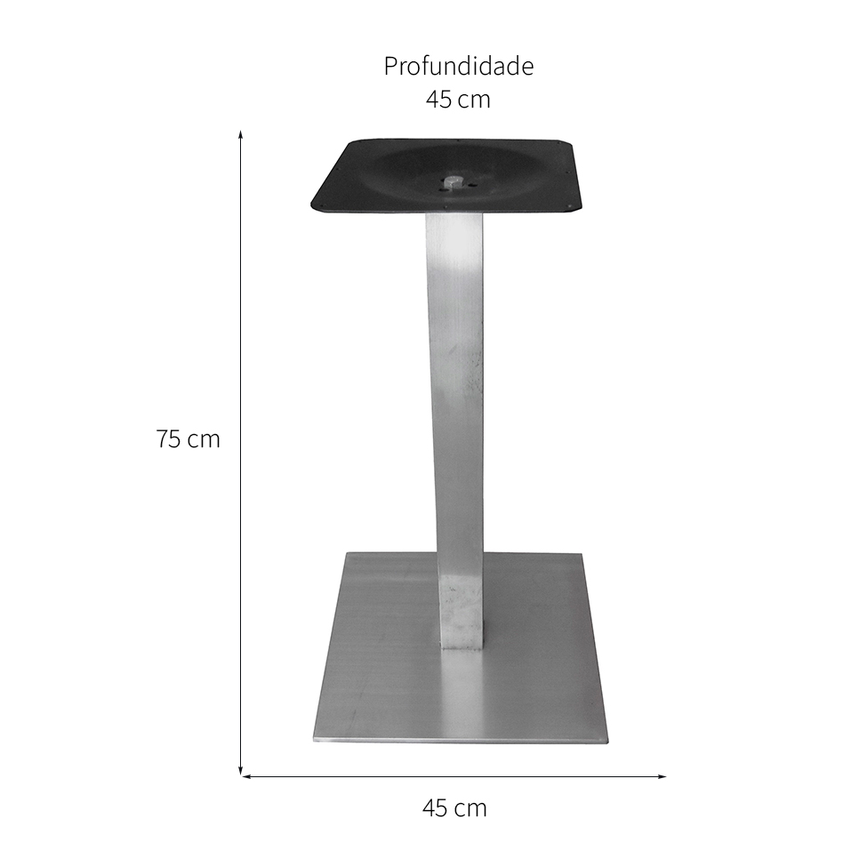 Base para Mesa de Cozinha Quadrada Alpha Inox