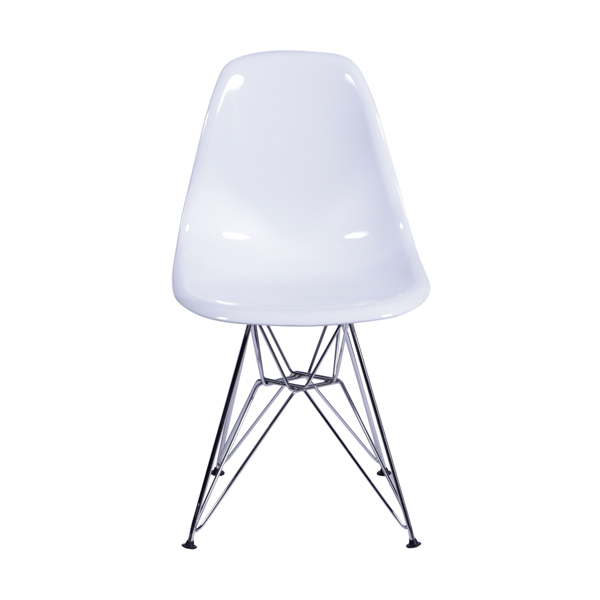 Cadeira Acrilíca Eames Dkr Cozinha Jantar Cromado Branco