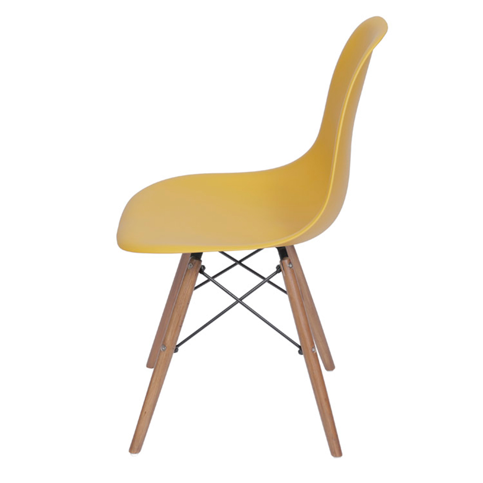 Cadeira DKR Eames Açafrão e Madeira