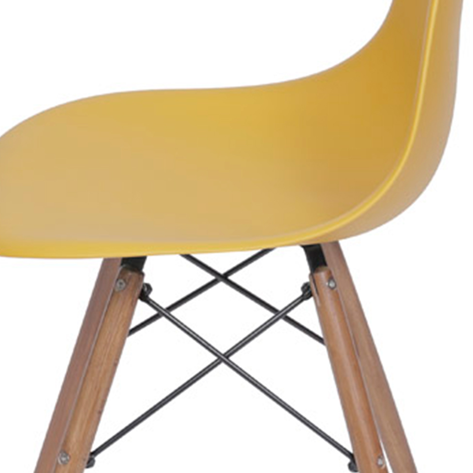 Cadeira DKR Eames Açafrão e Madeira