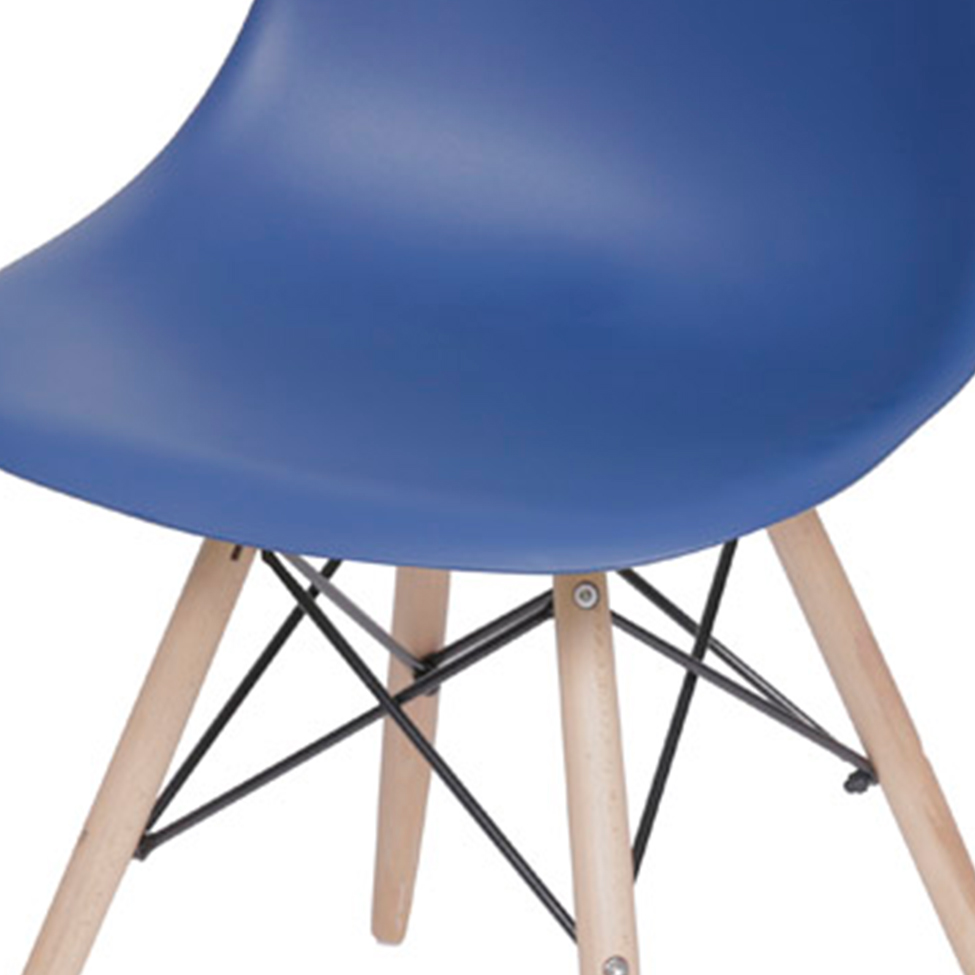 Cadeira DKR Eames Azul Marinho e Madeira