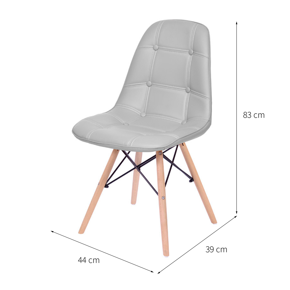 Cadeira DKR Eames Botonê Cinza e Madeira