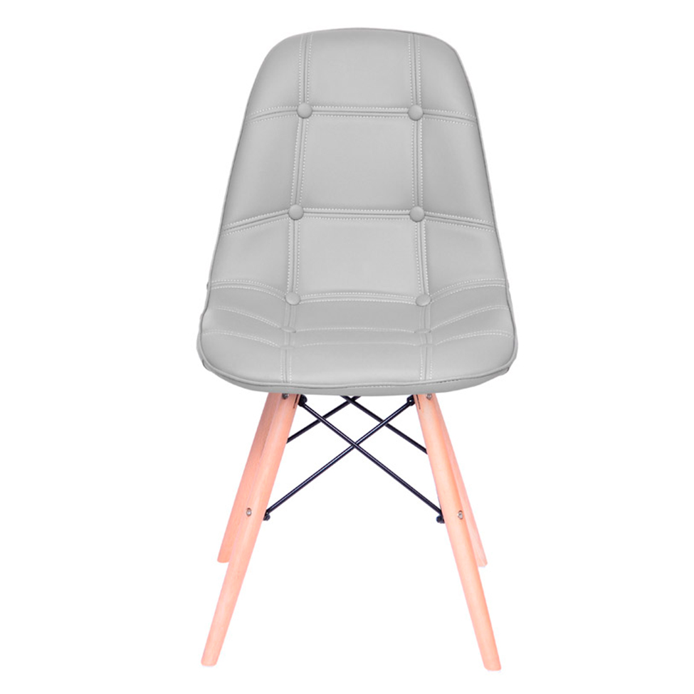 Cadeira DKR Eames Botonê Cinza e Madeira