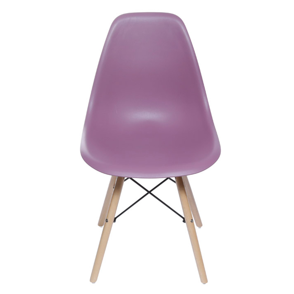 Cadeira DKR Eames Roxa e Madeira