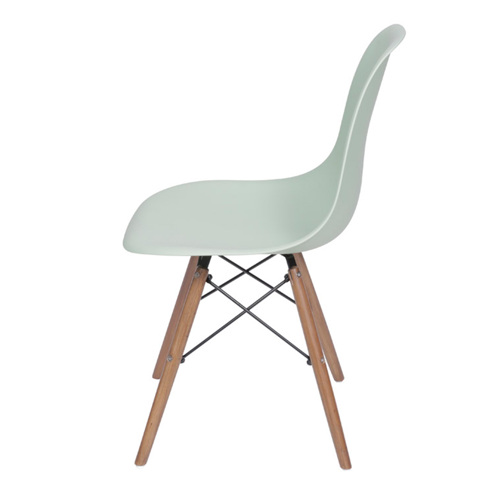 Cadeira DKR Eames Verde Claro e Madeira