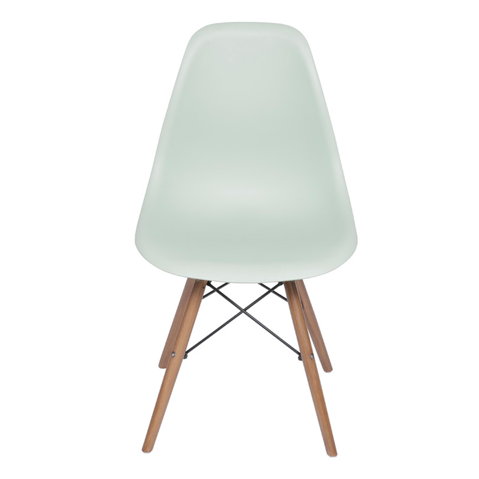 Cadeira DKR Eames Verde Claro e Madeira