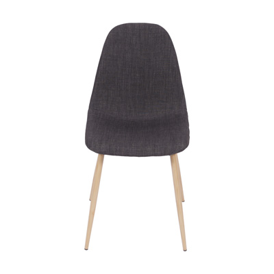 Cadeira Design Linho Sala De Jantar Base Bege E Grafite