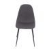 Cadeira Design Linho Sala De Jantar Base Preto E Grafite