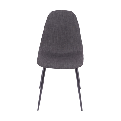 Cadeira Design Linho Sala De Jantar Base Preto E Grafite