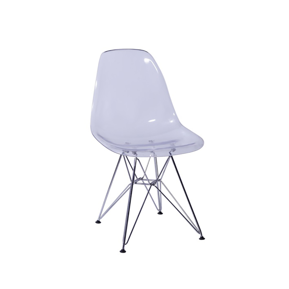 Cadeira Eames Base Cromada Incolor