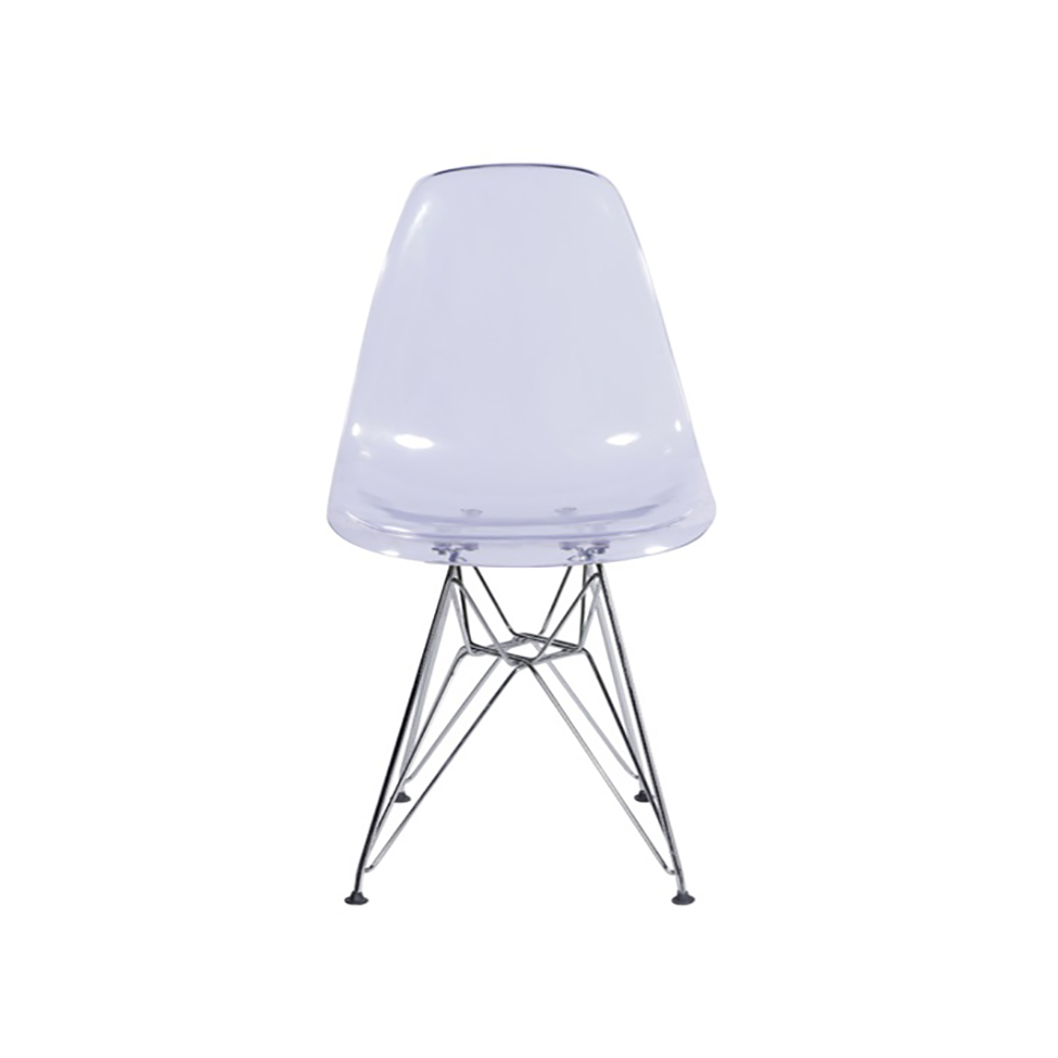 Cadeira Eames Base Cromada Incolor