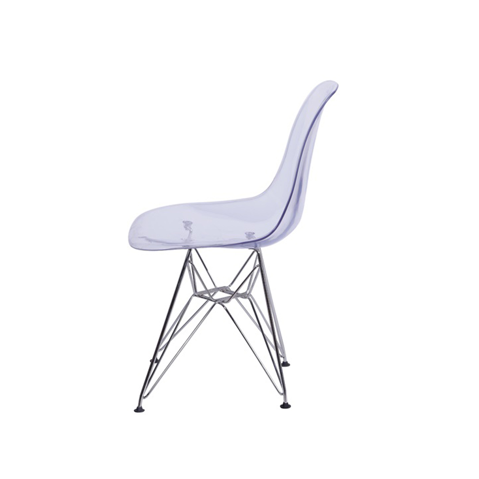 Cadeira Eames Base Cromada Incolor