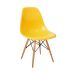 Cadeira Eames Base Madeira e Amarela