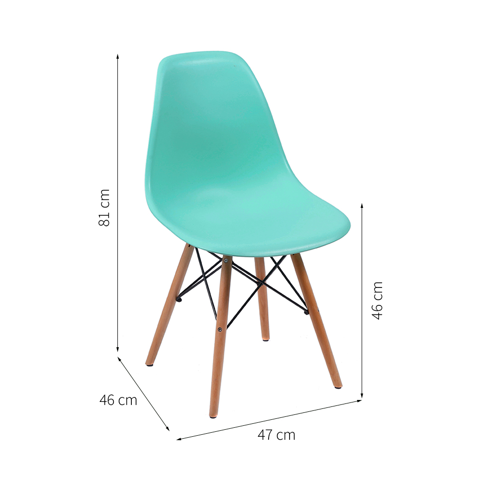Cadeira Eames Base Madeira e Azul