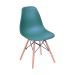 Cadeira Eames Base Madeira e Azul Petróleo