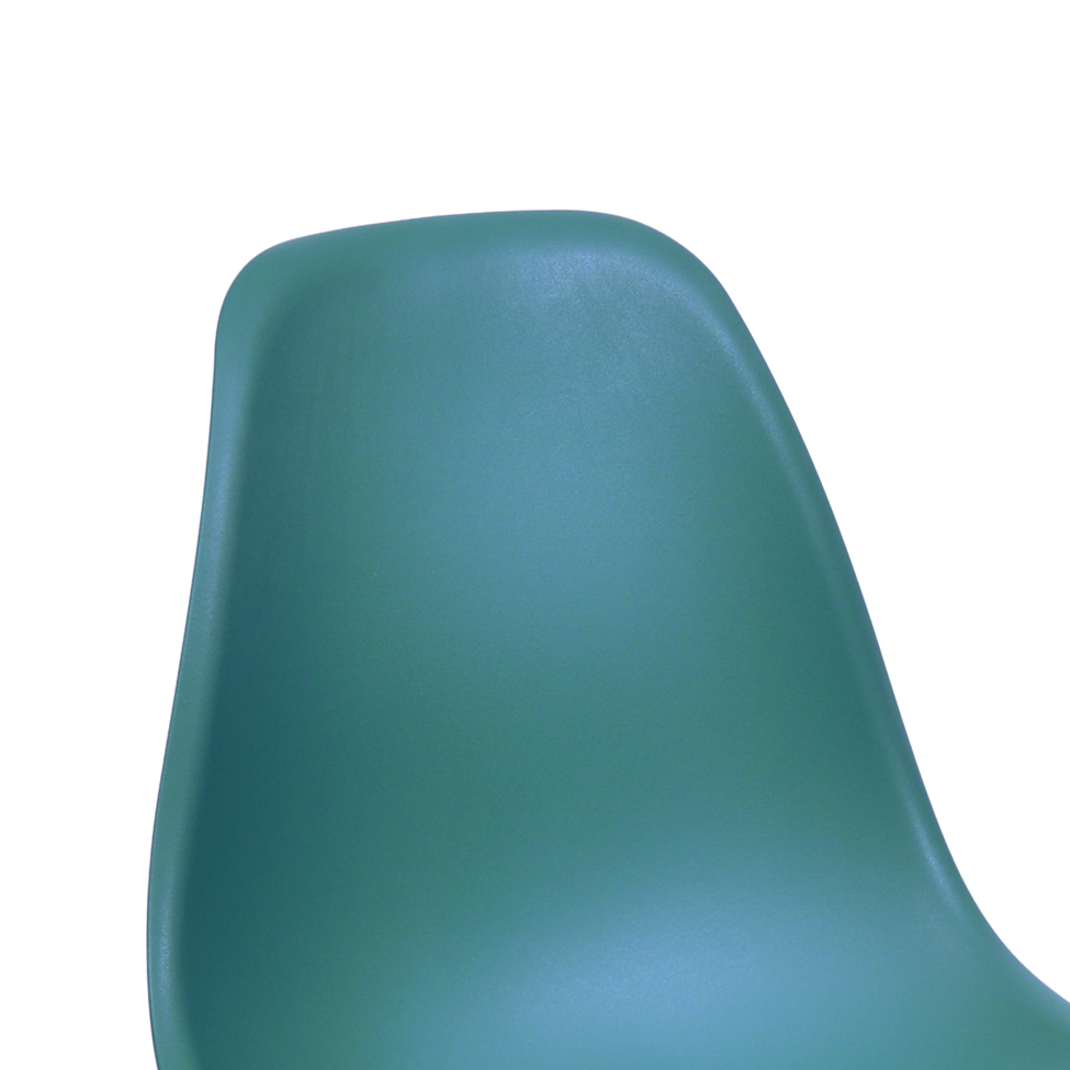 Cadeira Eames Base Madeira e Azul Petróleo