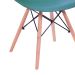 Cadeira Eames Base Madeira e Azul Petróleo