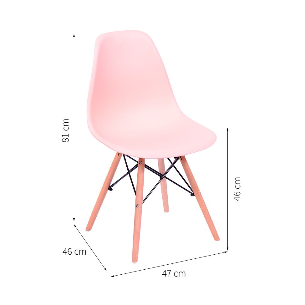 Cadeira Eames Base Madeira e Salmão