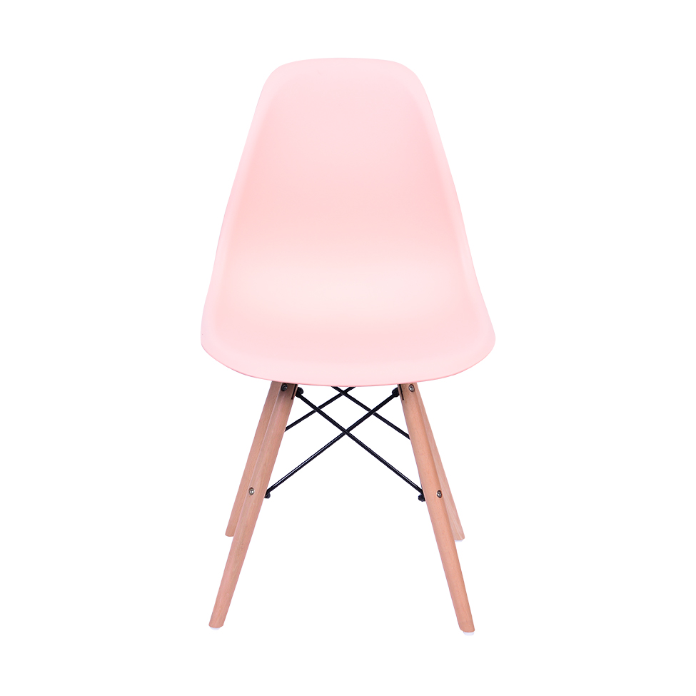 Cadeira Eames Base Madeira e Salmão
