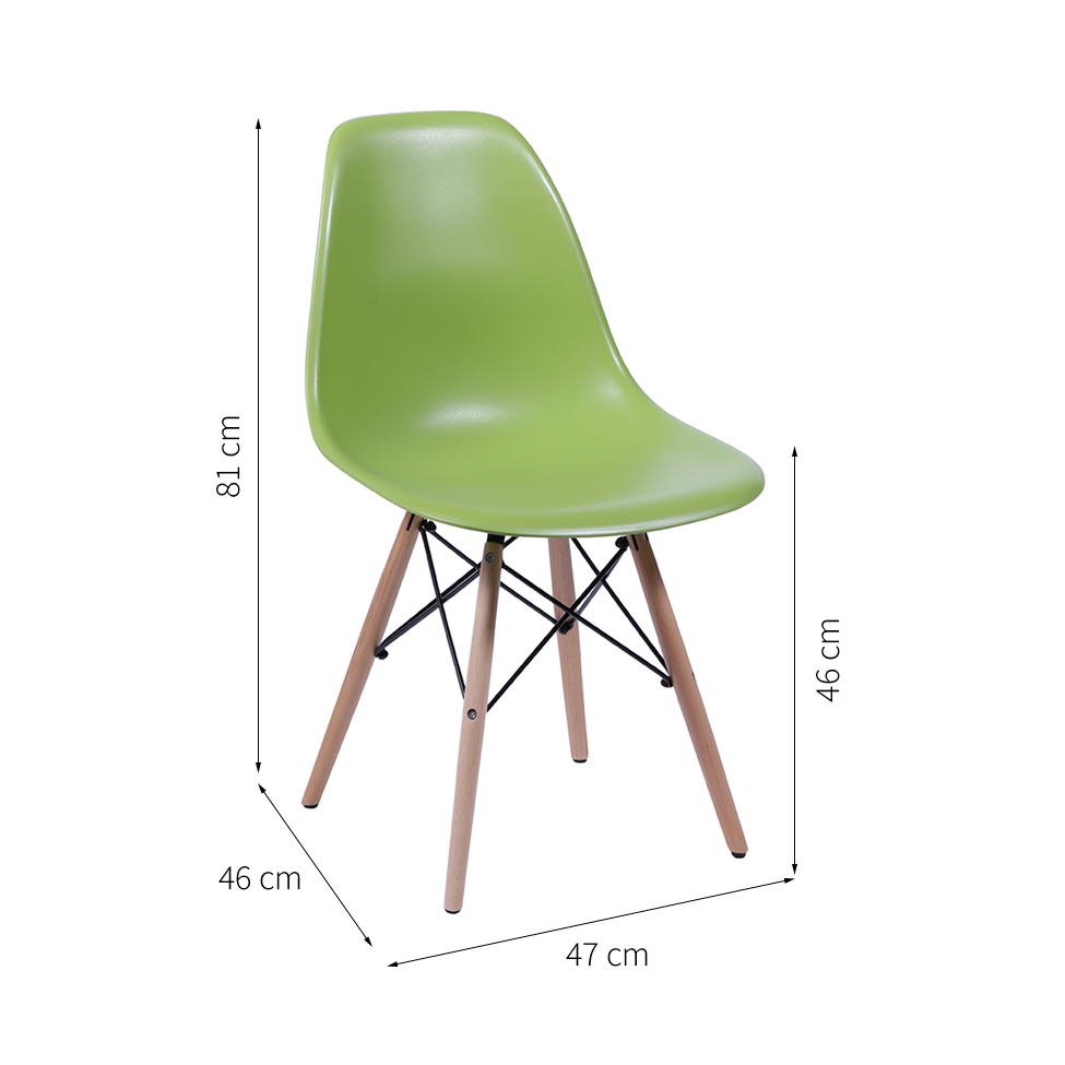 Cadeira Eames Base Madeira e Verde