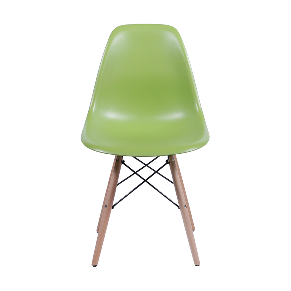 Cadeira Eames Base Madeira e Verde