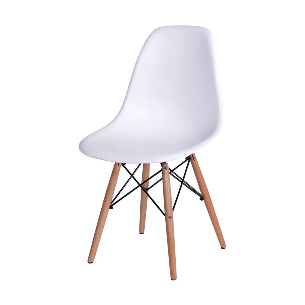 Cadeira Eames DSW Base madeira assento - Branco