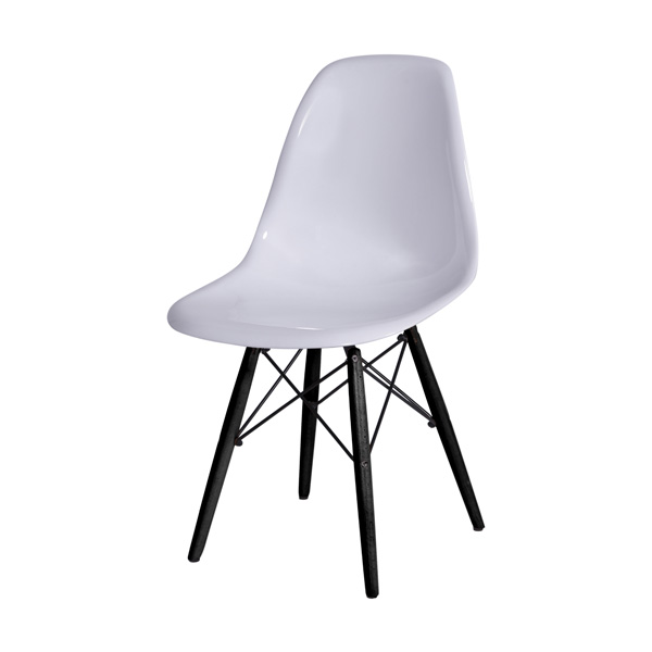 Cadeira Eames Dkr Base Madeira Preta Cor Branca 85,5x46,5x42
