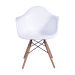 Cadeira Eames Eiffel com Braço Branca Base Madeira