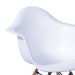 Cadeira Eames Eiffel com Braço Branca Base Madeira
