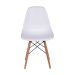 Cadeira Eames II Base Madeira e Branca