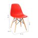 Cadeira Eames II Base Madeira e Vermelha