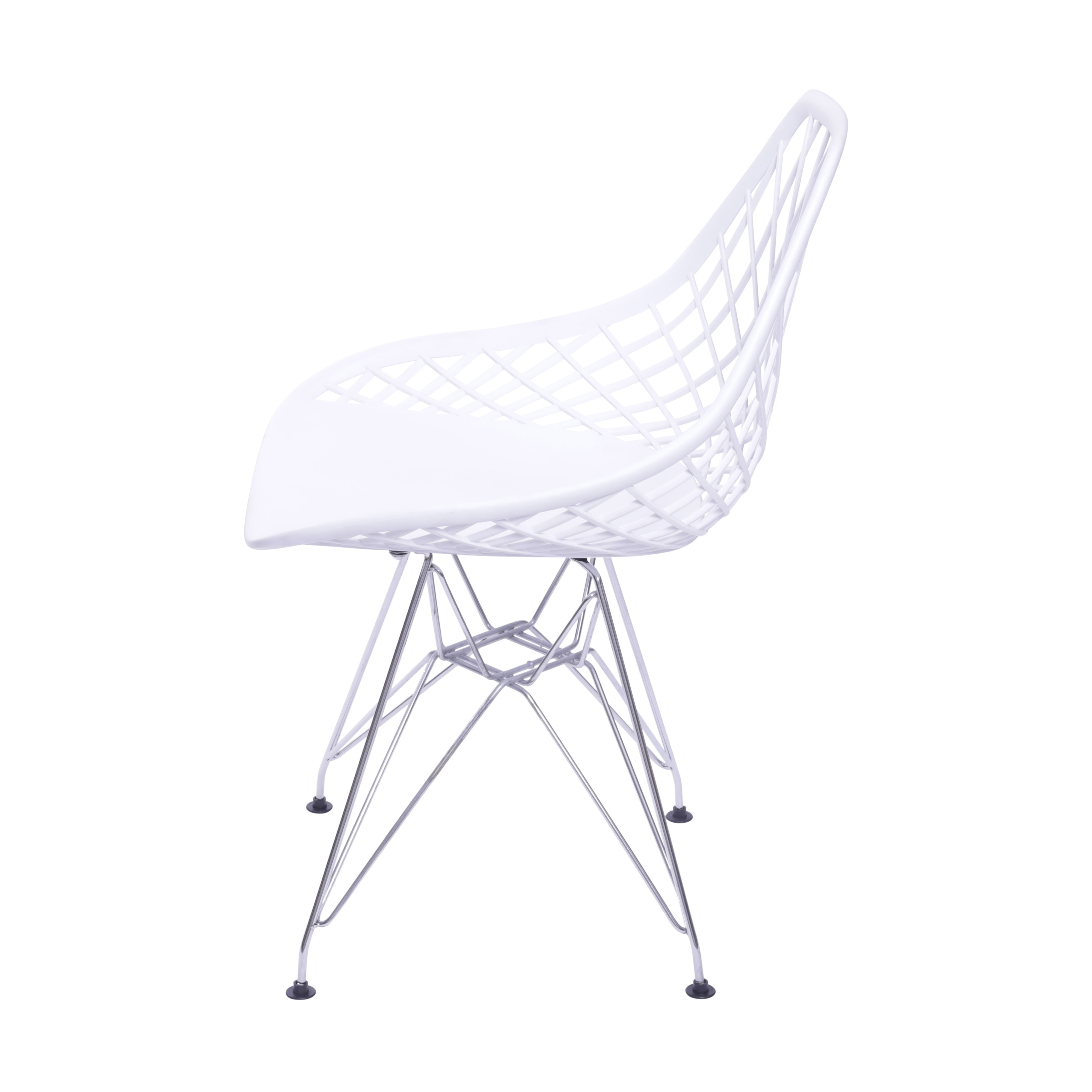Cadeira Kaila Branca - Base Metal