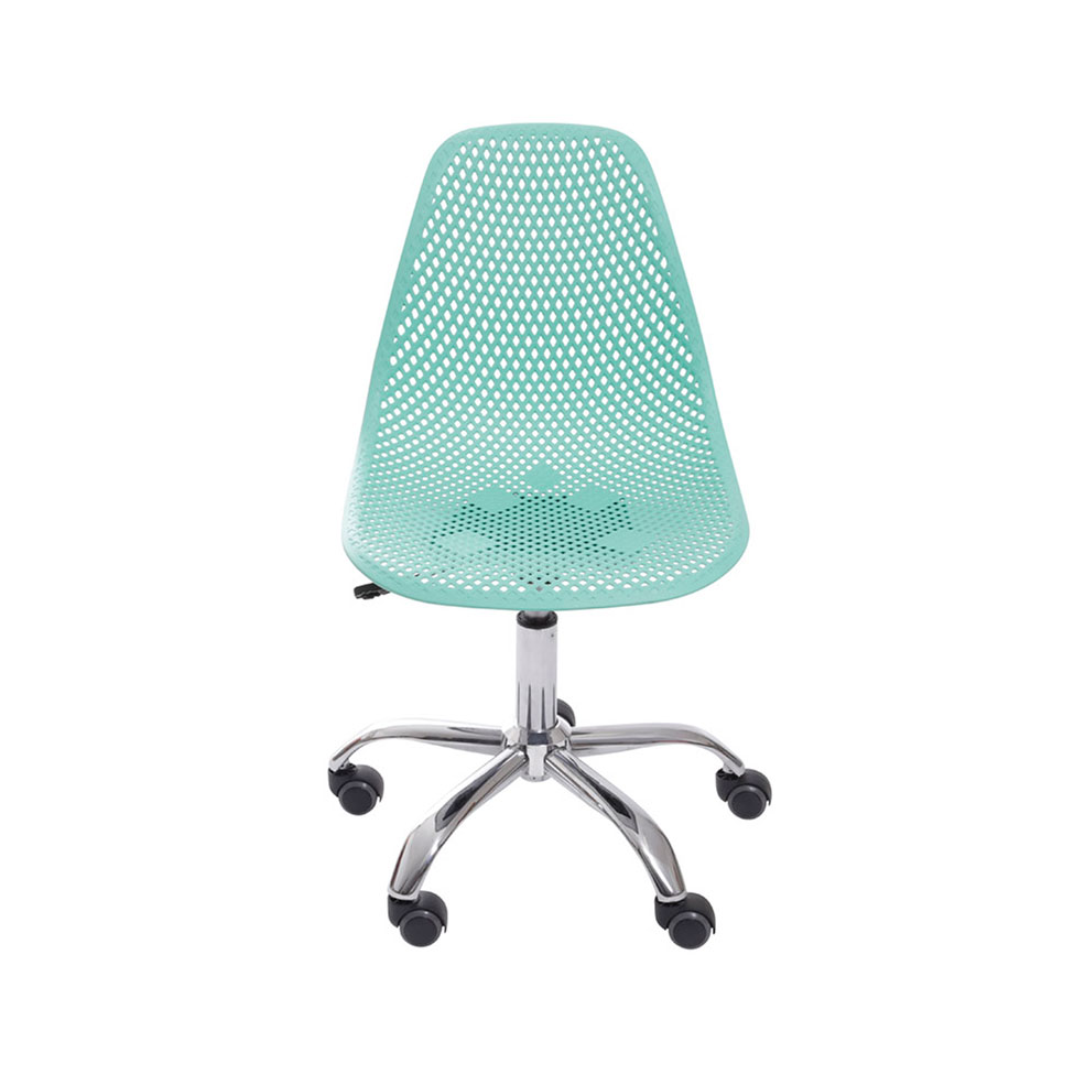 Cadeira de Escritório Colmeia Azul e Cromada