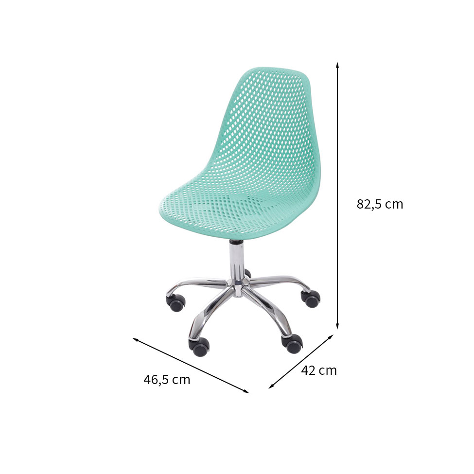 Cadeira de Escritório Colmeia Azul e Cromada