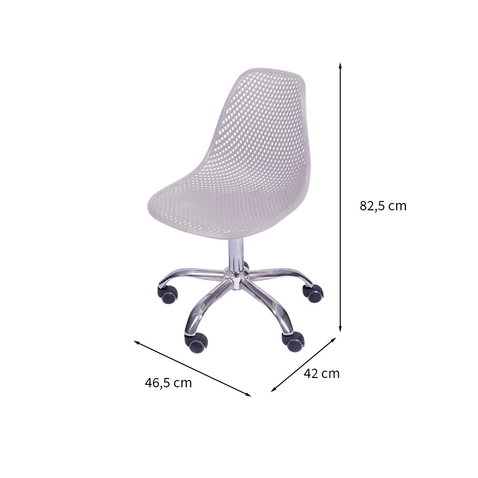 Cadeira de Escritório Colmeia Fendi e Cromada