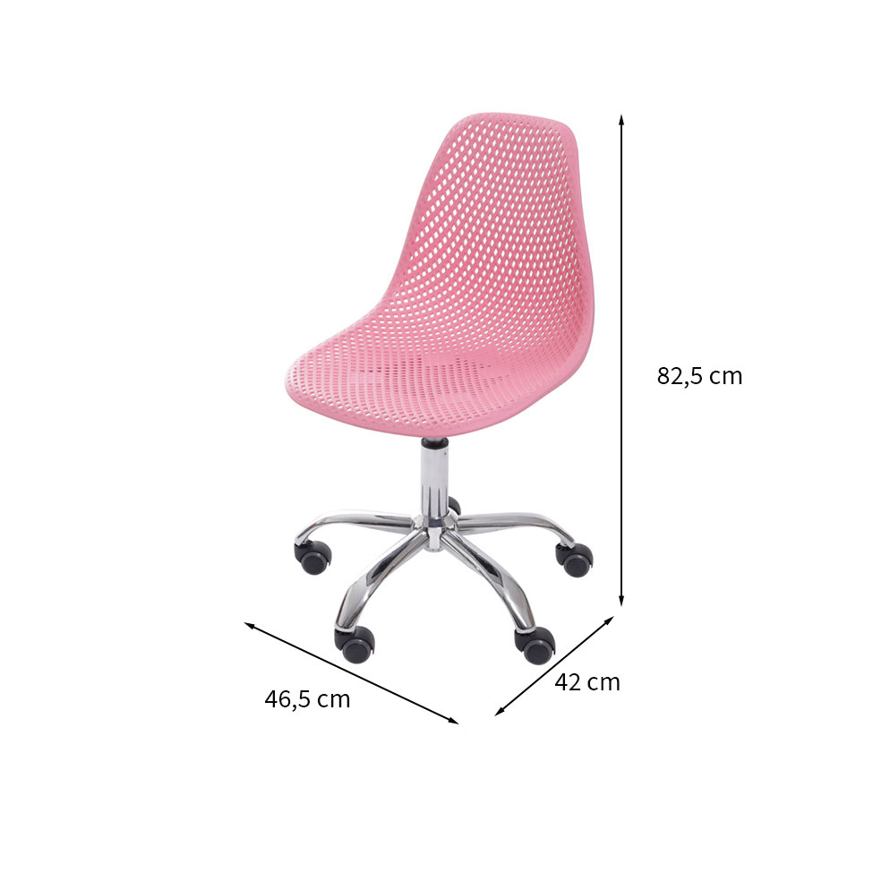 Cadeira de Escritório Colmeia Rosa e Cromada