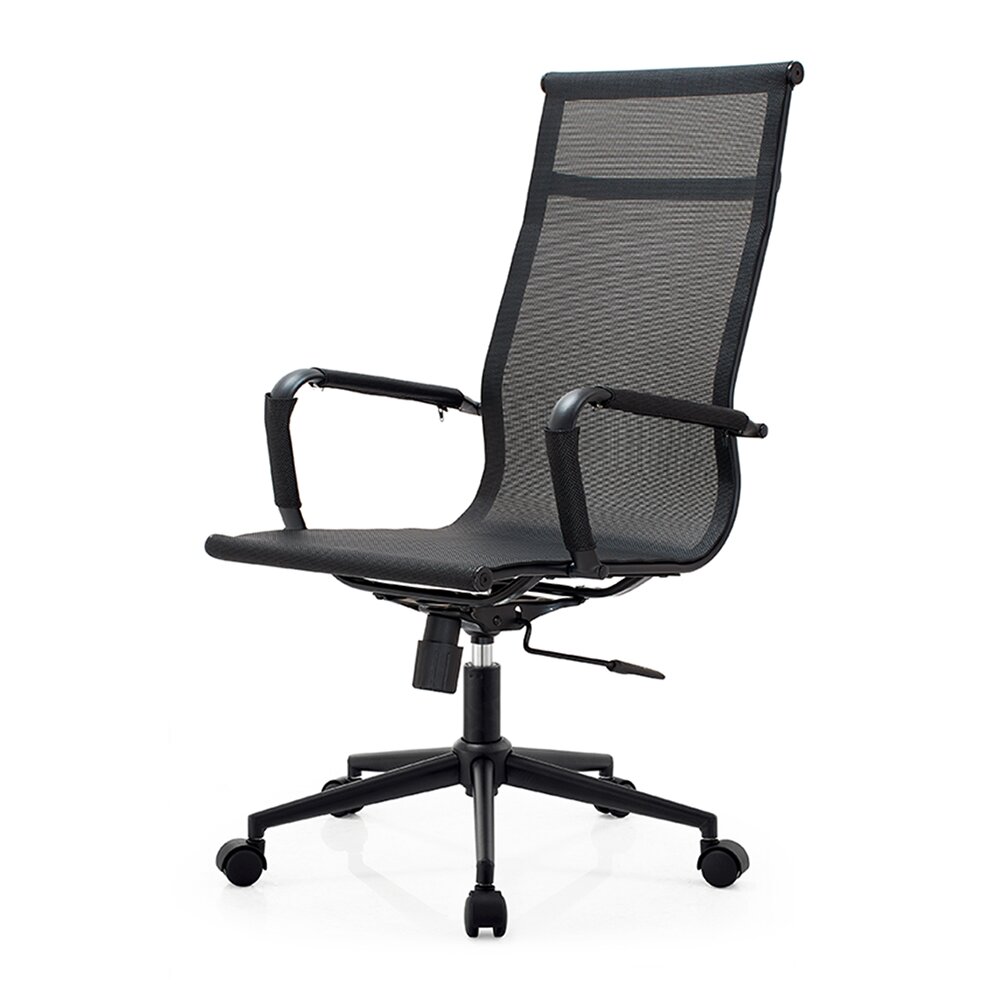 Cadeira de Escritório Eames Dark Esteirinha Alta Tela - Preta